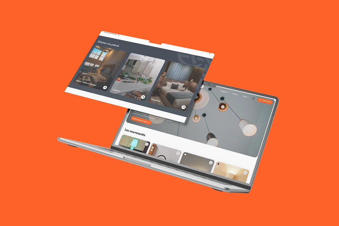 Mockup of Luminâme's homepage on desktop